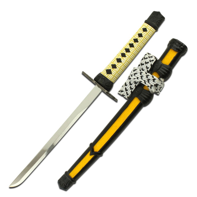 Master Cutlery Fixed Blade 8in Stainless Steel Blade Yellow Cord Wrapped Handle - Master Cutlery