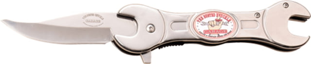 Busted Knuckle Garage Spring Assisted Knife 3in 3Cr13 Stainless Steel Drop Point Stainless - Busted Knuckle