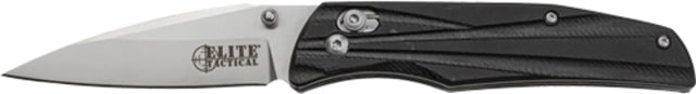 Elite Tactical Traverse Folding Knife 3.5 in Stainless Steel Drop Point Black - Elite Tactical