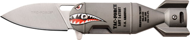 Master Cutlery Tac-force Folding Knife w/ Grey Handle 2.25 in Stainless Steel Drop Point - Tac Force