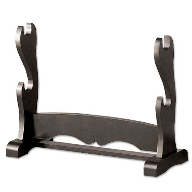 Master Cutlery Sword Stand Black Wooden 2-Tiers Top Sword Stand Black - Master Cutlery