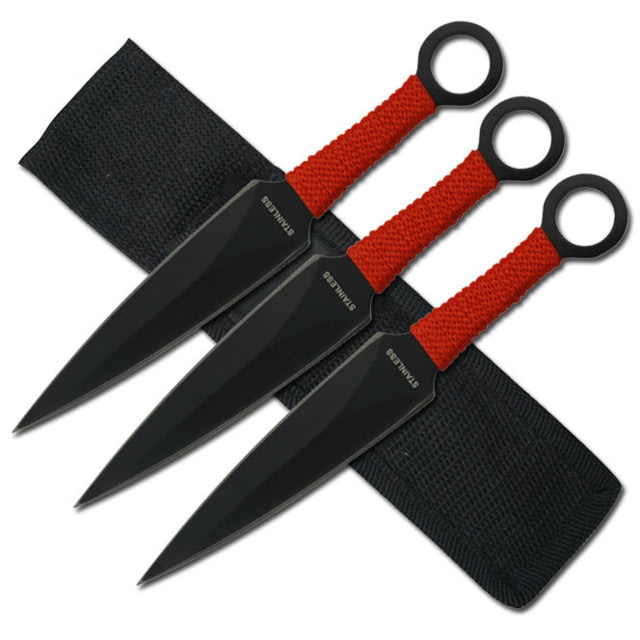 Master Cutlery Tactical 6.5in Stainless Steel Blade Red Cord Wrapped Handle - Master Cutlery