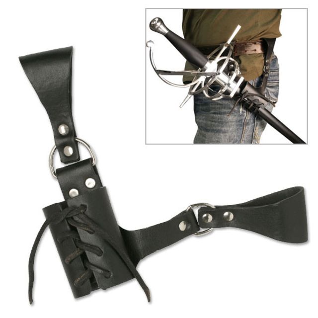 Master Cutlery Universal Leather Sword Frog 8in Overall - Master Cutlery