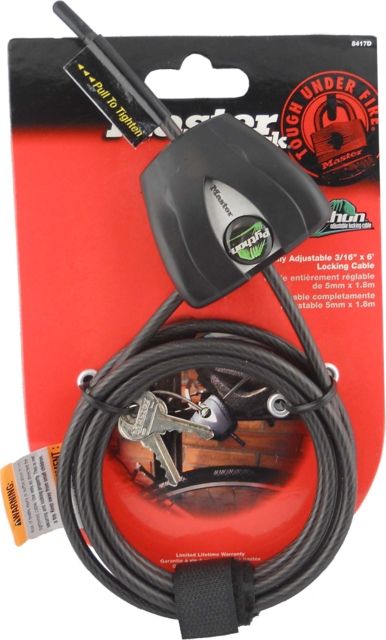 Master Lock Python Security Cable 3/16in Black