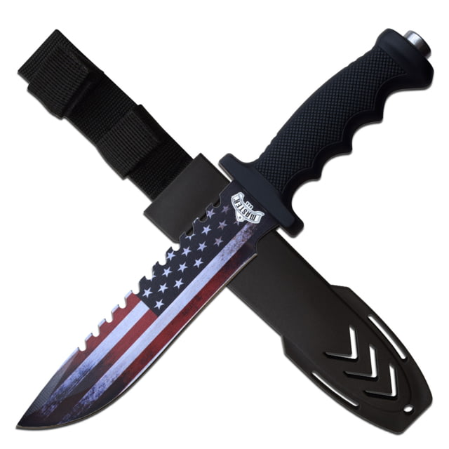Master USA Bowie Fixed Blade Knife 7.5 in 3Cr13 Stainless Steel Stainless Steel Black - Master Usa