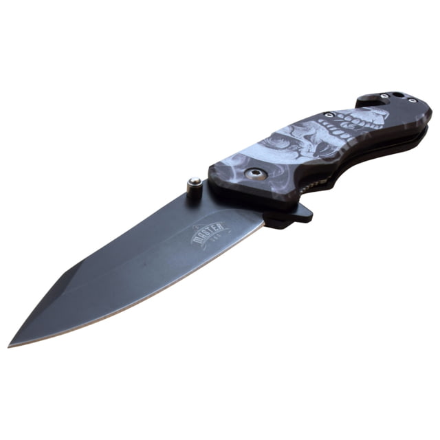 Master USA Drop Point Spring Assisted Knife 3.25 in 3Cr13 Stainless Steel Stainless Steel Black/Grey - Master Usa