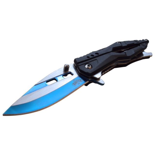 Master USA Drop Point Spring Assisted Knife 3.5 in 3Cr13 Stainless Steel Stainless Steel Black - Master Usa