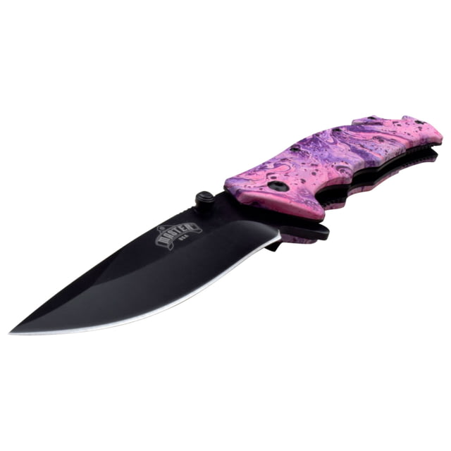 Master USA Drop Point Spring Assisted Knife 3.5 in 3Cr13 Stainless Steel Stainless Steel Pink Camo - Master Usa