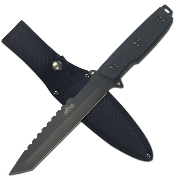 Master USA Fixed Blade 12in Stainless Steel Blade Black Nylon Fiber Handle - Master Usa