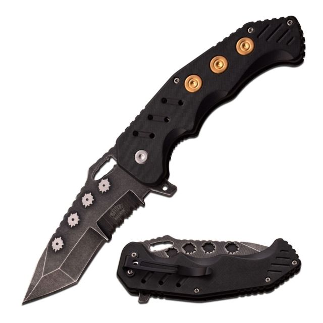 Master USA Folding Blade 3.3in Stainless Steel Blade Black Nylon Fiber Handle - Master Usa