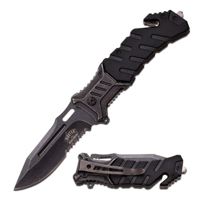 Master USA Folding Blade 3.5in Stainless Steel Blade Black Nylon Fiber Overlay Handle - Master Usa