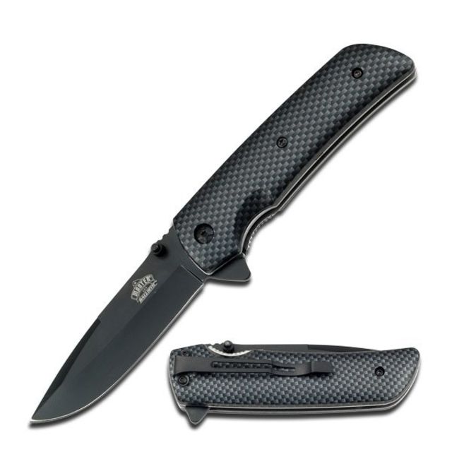 Master USA Folding Blade 3.5in Stainless Steel Blade Carbon Fiber Camo Nylon Fiber Handle - Master Usa