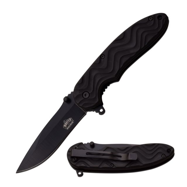 Master USA Folding Blade 3.5in Stainless Steel Blade Rubberized Abs Black Handle - Master Usa