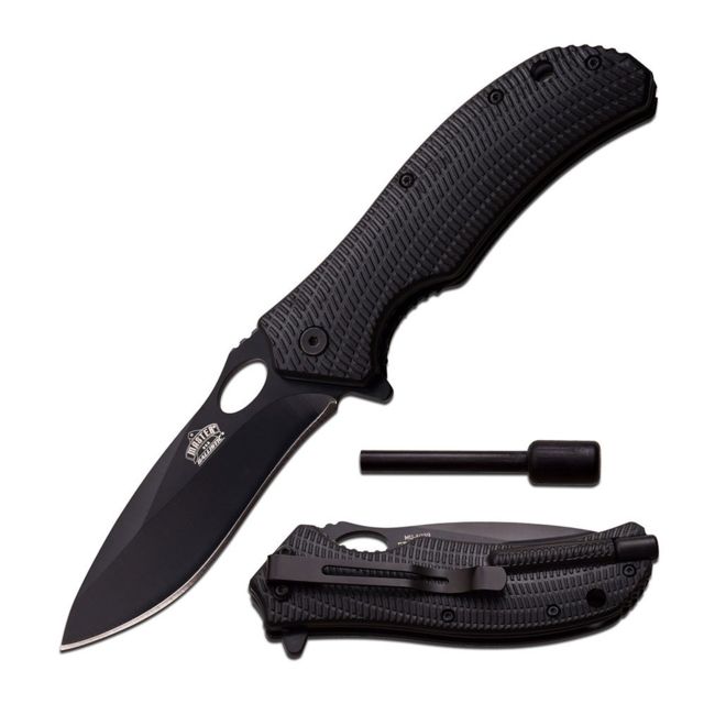 Master USA Folding Blade 4in Stainless Steel Blade Black Nylon Fiber Handle - Master Usa