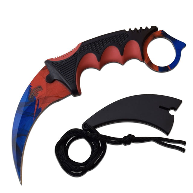 Master USA Hawkbill Fixed Blade Knife 4 in 3Cr13 Stainless Steel Black/Red - Master Usa