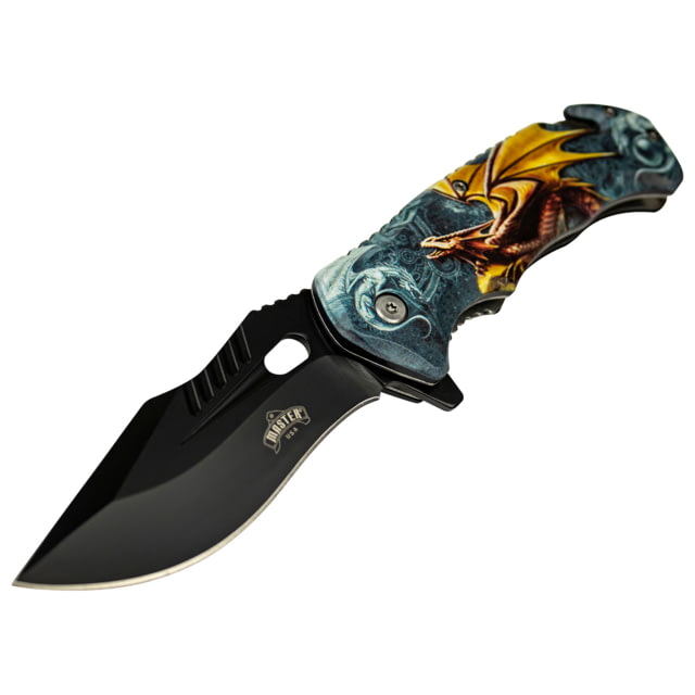 Master USA Tanto Spring Assisted Knife 3.75 in 3Cr13 Stainless Steel Stainless Steel Grey/Orange - Master Usa