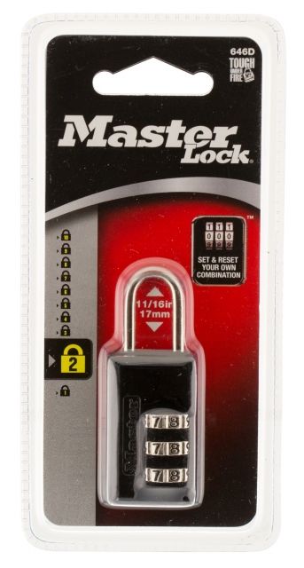 Master Lock Wide Set Combination Lock Black
