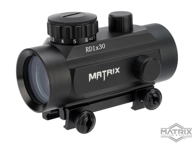 Matrix 1x30mm Military Style Illuminated Red/Green Dot Sight Scope w/QD Weaver Base Black RD1x30R&G Dot - Matrix