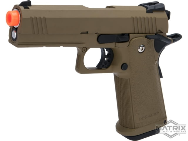 Matrix Hi-Capa Gas Blowback Airsoft Pistol 4.3in Tan - Matrix