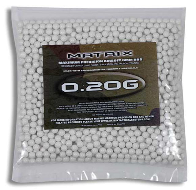 Matrix Match Grade 6mm Airsoft BBs .20g 2000rd White Small - Matrix