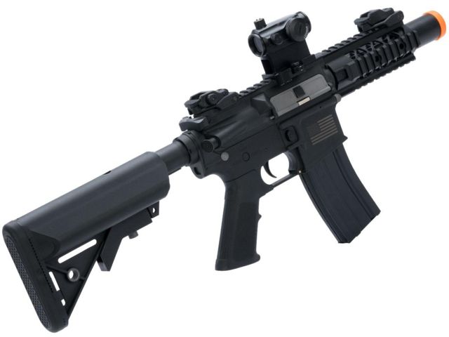 Matrix Sportsline M4 RIS Airsoft AEG Rifle w/G2 Micro-Switch Gearbox 5in Stubby Black Large - Matrix
