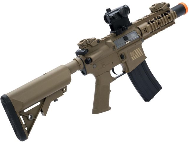Matrix Sportsline M4 RIS Airsoft AEG Rifle w/G2 Micro-Switch Gearbox 5in Stubby Dark Earth Large - Matrix