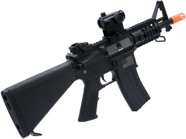 Matrix Sportsline M4 RIS Airsoft AEG Rifle w/G2 Micro-Switch Gearbox 5in Stubby Fixed Stock Black Large - Matrix