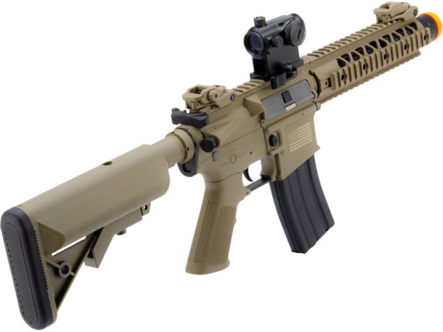 Matrix Sportsline M4 RIS Airsoft AEG Rifle w/G2 Micro-Switch Gearbox M4 RIS 8in Stubby Dark Earth Large - Matrix