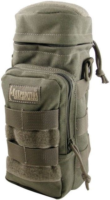 Maxpedition 10inx4in Water Bottle Holder Pouch w/ MOLLE Attachment - Foliage Green - Maxpedition