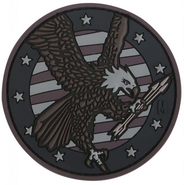 Maxpedition American Eagle Morale Patch,3.05x3.05in,Stealth EAGLX by USA Maxpedition Patches & Flags