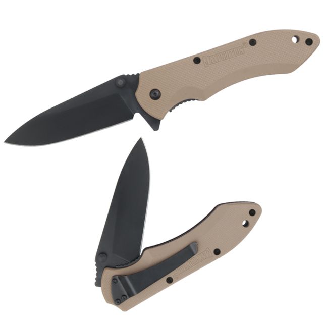 Maxpedition Ferox Folding Knife Plain Edge Khaki Handle - Maxpedition