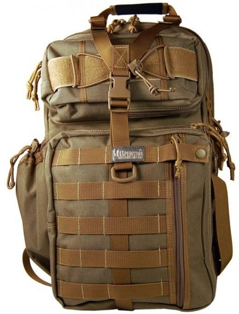Maxpedition Kodiak Gearslinger Backpack w/ PALS Shoulder Strap - Khaki - Maxpedition
