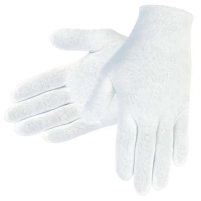 MCR Safety 100percent Cotton Lisle Inspectors Gloves - Women's White Extra Large Straight Thumb Ambidextrous