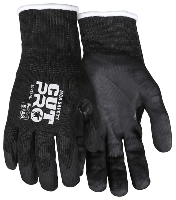 MCR Safety Cut Pro 15 Gauge Hypermax Shell Cut Abrasion and Puncture Resistant Work Gloves Nitrile Coated Palm and Fingertips Black X - Large - Mcr Safety