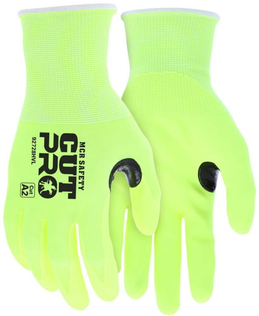 MCR Safety Cut Pro 18-Gauge HyperMax Hi Vis Cut Resistant Work Gloves Lime 2XL - MCR Safety