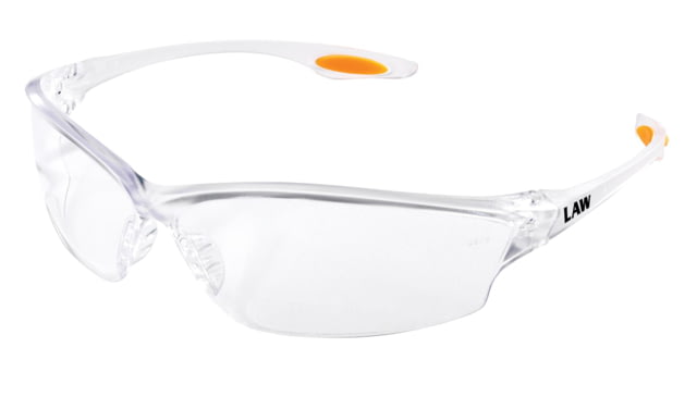 MCR Safety Law LW2 Series Safety Glasses Soft Secure TPR Nose Piece and Temple Inserts Clear One Size - MCR Safety