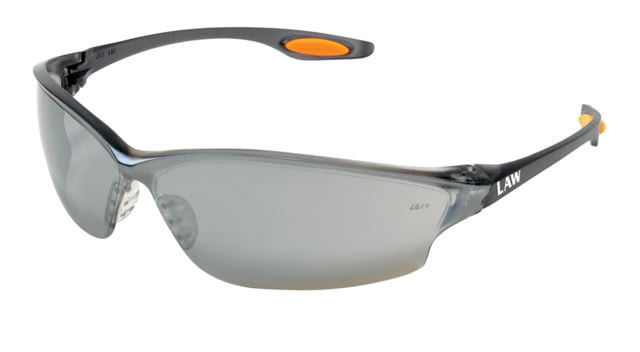 MCR Safety Law LW2 Series Safety Glasses Soft Secure TPR Nose Piece and Temple Inserts Silver Mirror One Size - MCR Safety