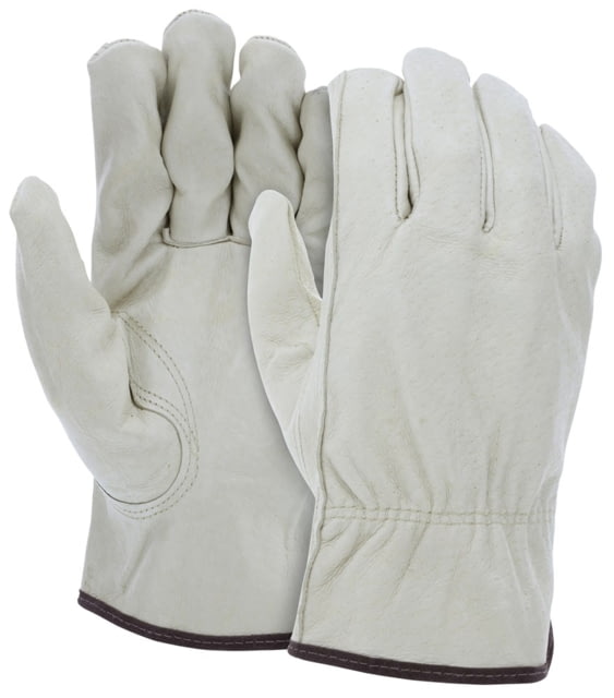MCR Safety Leather Drivers Work Gloves Select Grade Unlined Grain Pigskin Keystone Thumb Beige XX - Large - Mcr Safety
