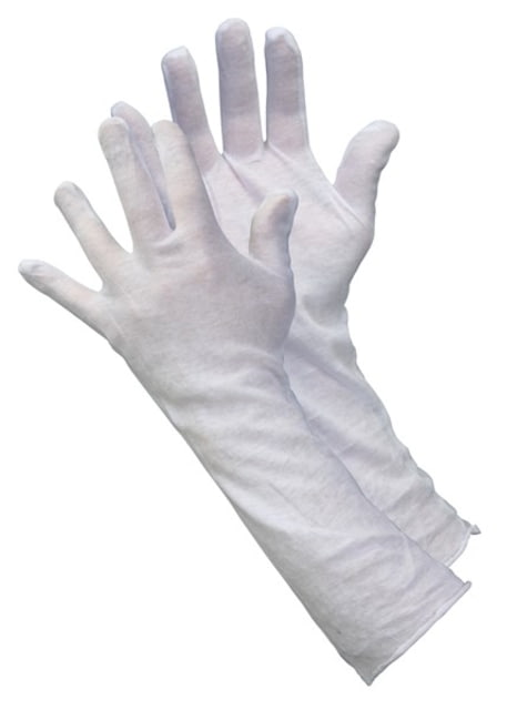 MCR Safety Long White Inspectors Gloves - Men's Large 14in Straight Thumb
