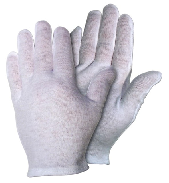 MCR Safety Medium Weight 100percent Cotton Lisle Inspectors Gloves Small White Straight Thumb Ambidextrous - Mcr Safety