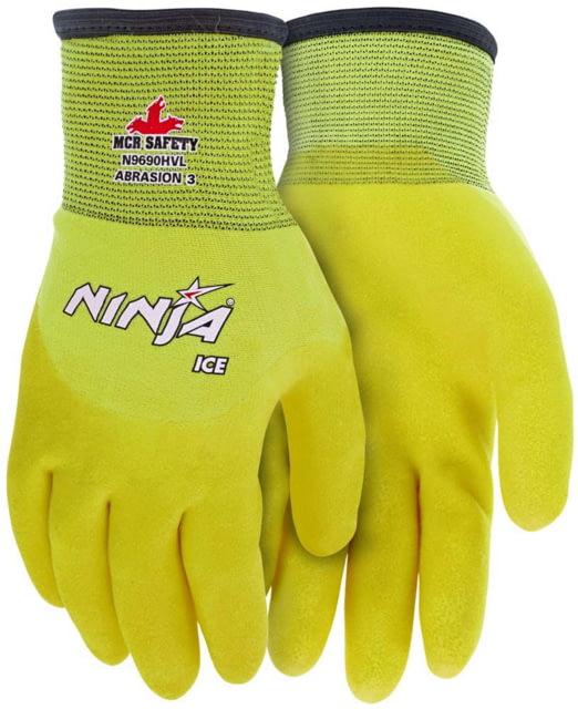 MCR Safety Ninja Ice Hi-Vis 15-Gauge Lime Nylon Insulated Work Gloves Small