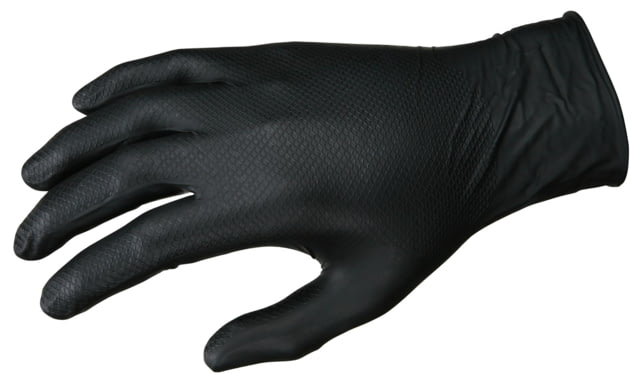 MCR Safety NitriShield with Grippaz Technology Disposable Nitrile Gloves Powder Free Industrial Food Service Grade 9.5in Length 6 mil Thickness Black - Mcr Safety