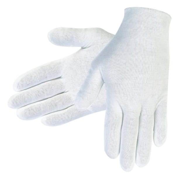 MCR Safety Polyester/Cotton Lisle Inspectors Gloves - Men's Large White Straight Thumb Ambidextrous