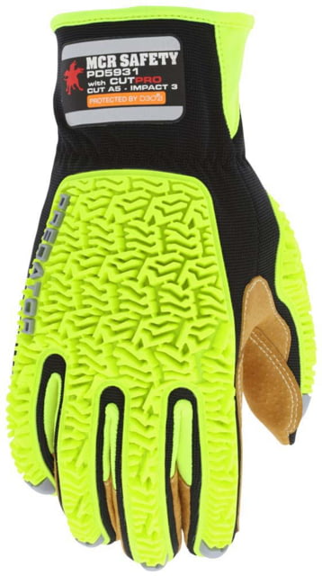 MCR Safety Predator Impact Mechanics Sasquatch Leather Palm Work Gloves Large - Mcr Safety