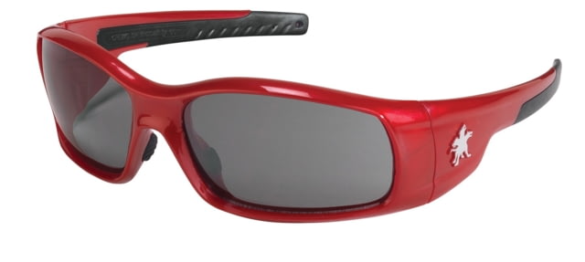 MCR Safety Swagger SR1 Series Safety Glasses with Anti-Fog Lenses Soft Non-Slip Nose Piece and Temples Gray Lens/ Black Red Frame One Size - MCR Safety
