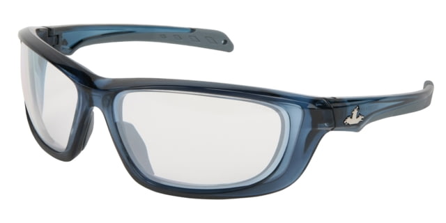 MCR Safety Swagger UD1 Series Safety Glasses Co-Injected TPR over Polycarbonate Temples I/O Clear Mirror/ Gray Blue frame One Size - MCR Safety