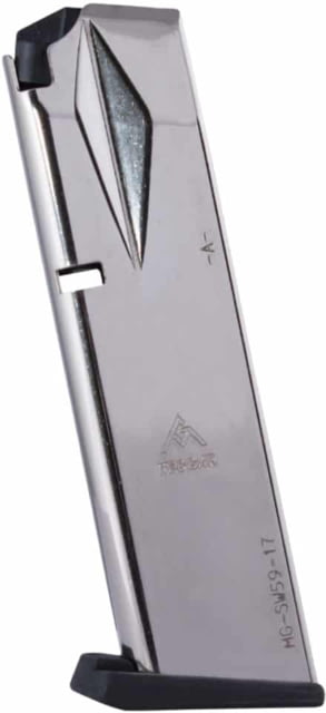 -Gar Magazine S&W 5900 Series/ 915/ 910/ 659 9mm Luger 17 Round Nickel Black 1 Pack Carbon Steel 17RD Ammo