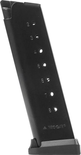 -Gar Match Grade 1911 .45 ACP 8 High Cap Pistol Magazine W/Competition Plastic Removable Buttplate Black .45 ACP Ammo