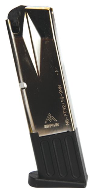 -Gar Taurus PT 92/99 Pistol Magazine 9mm 10 Rounds Nickel Black 10RD Ammo