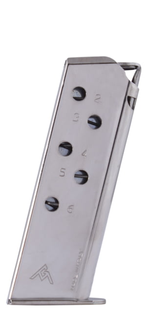 -Gar Walther PPK Magazine 6 Rounds Nickel .380 ACP 6RD Ammo